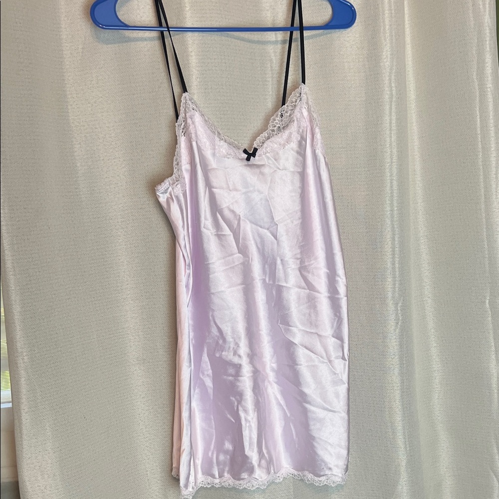 Victoria's Secret Light Pink Satin Chemise with Lace